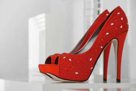 Sparkly red heels