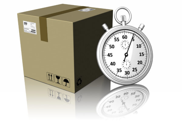 Shipping box and a timing watch