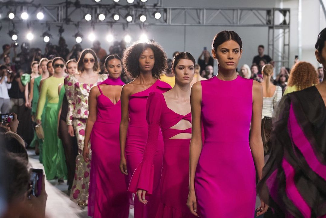 Models lined up in a fashion show