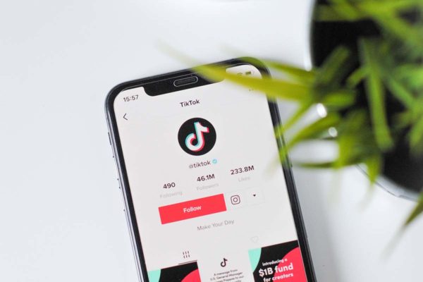 smart phone with the TikTop app open