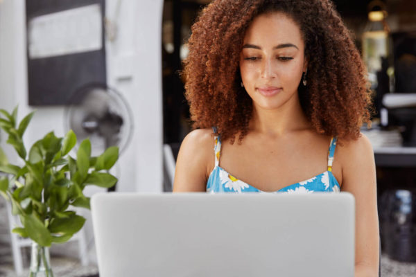 girl shopping online luxury retail