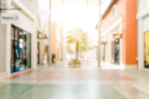 Outdoor mall without people