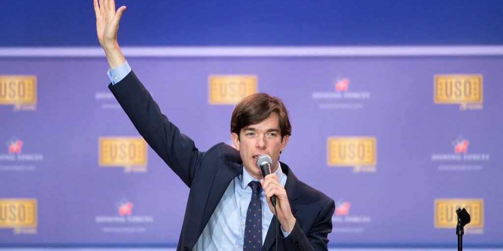 comedian John Mulaney preforming