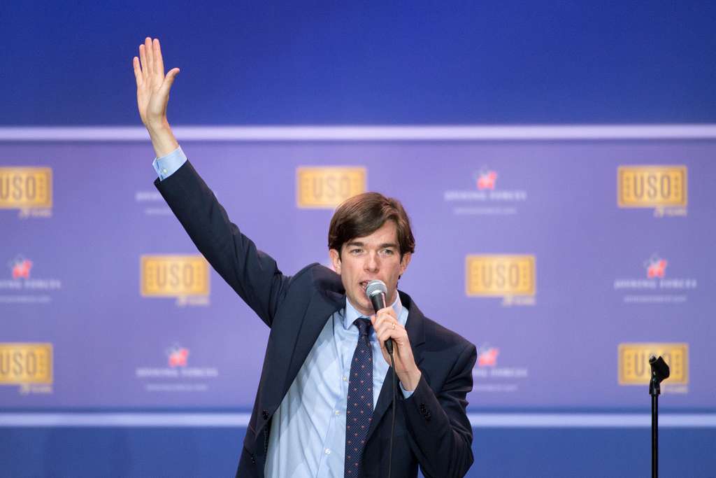 comedian John Mulaney preforming